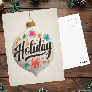 Festive and elegant Christmas Greeting Postcard