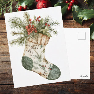 Festive and elegant Christmas Greeting Postcard