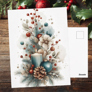Festive and elegant Christmas Greeting Postcard