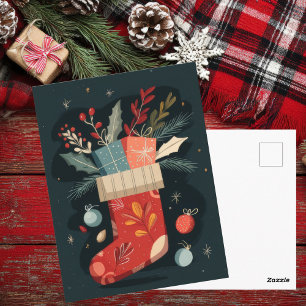 Festive and elegant Christmas Greeting Postcard