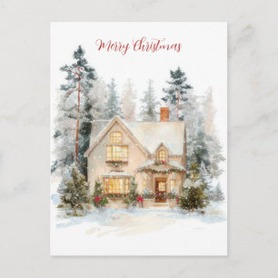 Festive and elegant Christmas Greeting Postcard