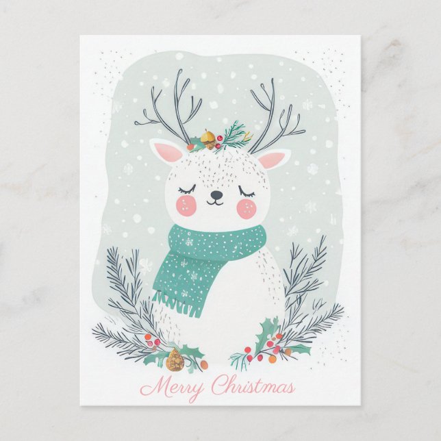 Festive and elegant Christmas Greeting Postcard (Front)