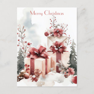 Festive and elegant Christmas Greeting Postcard