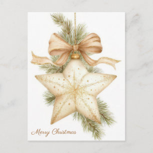 Festive and elegant Christmas Greeting Postcard