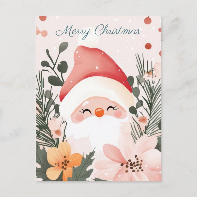 Festive and elegant Christmas Greeting Postcard (Front)