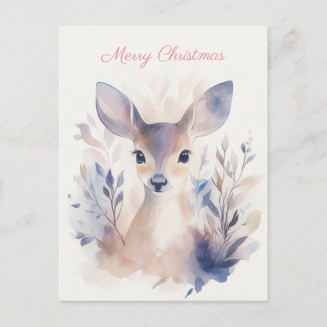 Festive and elegant Christmas Greeting Postcard (Front)