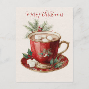 Festive and elegant Christmas Greeting Postcard