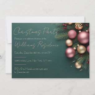 Festive and elegant Christmas Party Invitation
