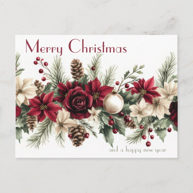 Festive and elegant Christmas Postcard (Front)