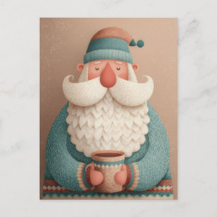 Festive and elegant Christmas Santa Greeting Postcard