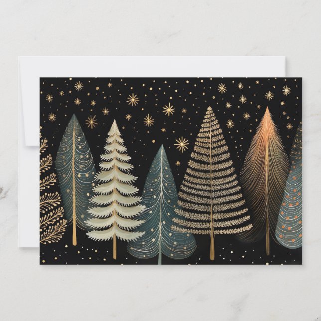 Festive and elegant Christmas Tree Greeting Card (Front)