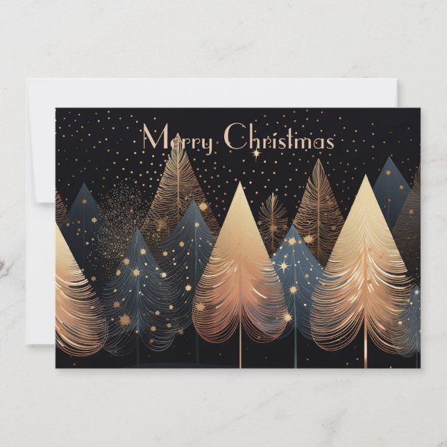 Festive and elegant Christmas Tree greeting Card (Front)