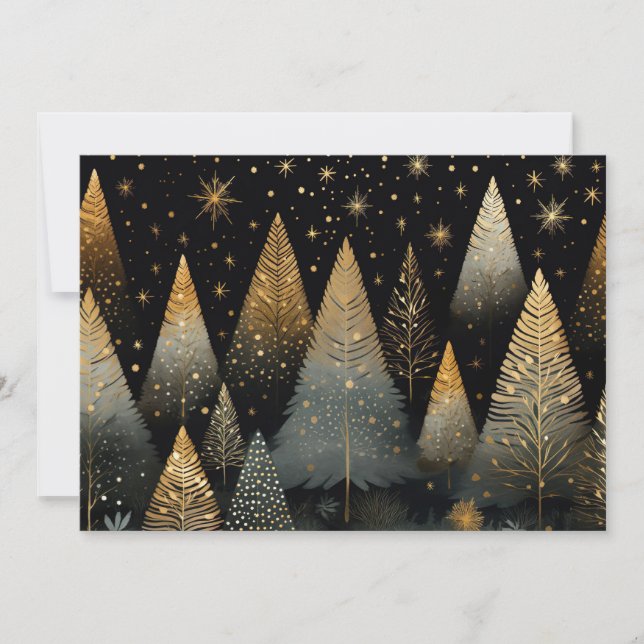 Festive and elegant Christmas Tree greeting Card (Front)