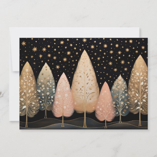 Festive and elegant Christmas Tree Greeting Card (Front)