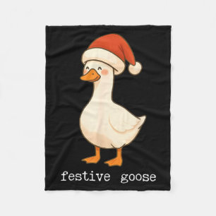 Festive And Mpy Goose Santa Hat Xmas Light Matchin Fleece Blanket