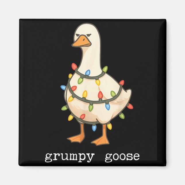 Festive And Mpy Goose Santa Hat Xmas Light Matchin Magnet (Front)