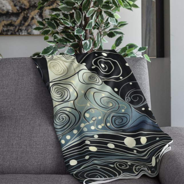 Festive and Whimsical Holiday Trees Poster Fleece Blanket (Festive twilight holiday decor warm blankets for the Christmas season.  Whimsical and cute!)