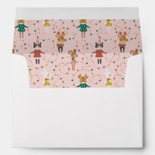 Festive Animal Friends Christmas Pattern Envelope