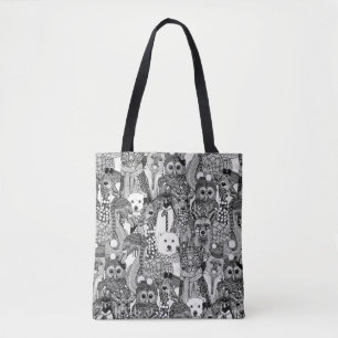 festive animals black tote bag