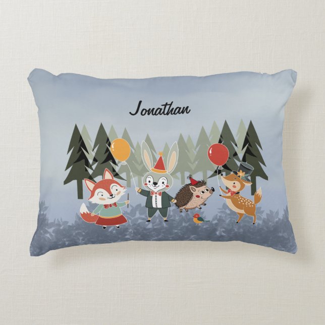 Festive animals decorative cushion (Front)