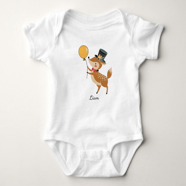 Festive animals - Fawn Baby Bodysuit (Front)