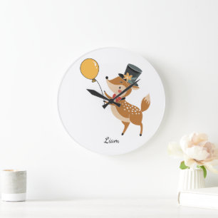 Festive animals - Fawn Large Clock