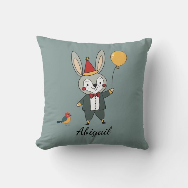 Festive animals - Rabbit Cushion (Front)