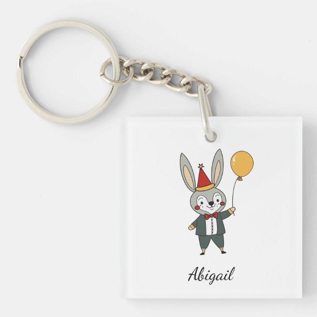 Festive animals - Rabbit Key Ring (Front)
