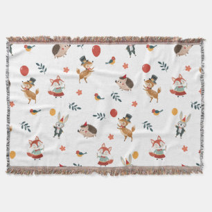 Festive animals throw blanket