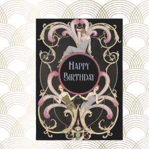 Festive Art Deco Birthday   Card