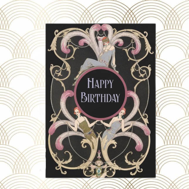 Festive Art Deco Birthday   Card (Creator Uploaded)