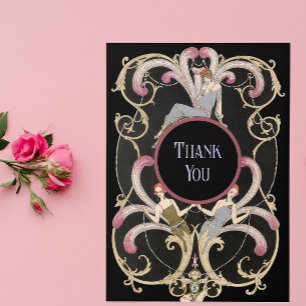 Festive Art Deco Folded Thank You Card