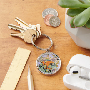 Festive Art Deco Lady Key Ring