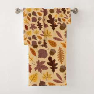 Festive Autumn Leaves Bathroom Towel Set