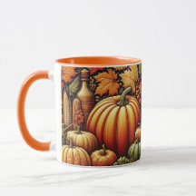 Festive Autumn Season Harvest Pumpkins Coffee Mug