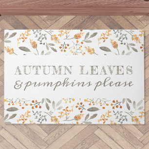Festive Autumn Watercolor Foliage Doormat