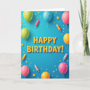 Festive Azure Birthday Card