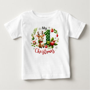 Festive baby's first Christmas Baby T-Shirt