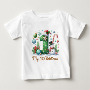 Festive baby's first Christmas Baby T-Shirt