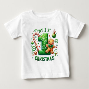 Festive baby's first Christmas Baby T-Shirt