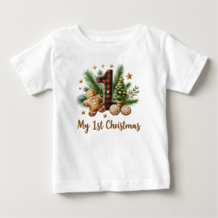 Festive baby's first Christmas Baby T-Shirt