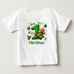 Festive baby's first Christmas Baby T-Shirt