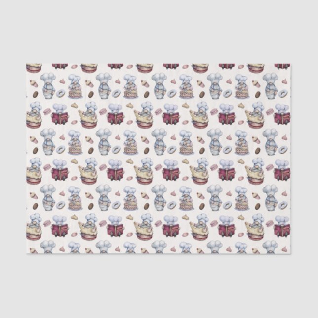 festive baking gnome party  tissue paper (Front)