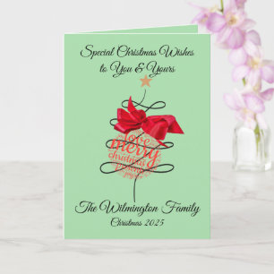 Festive Bauble Family Photo Christmas Folding Card