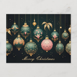 Festive Baubles Christmas Greeting Card
