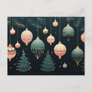 Festive Baubles Christmas Greeting Card