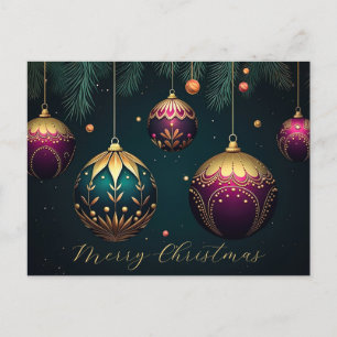 Festive Baubles Christmas Greeting Card