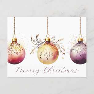 Festive Baubles Christmas Greeting Card