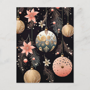 Festive Baubles Christmas Greeting Card