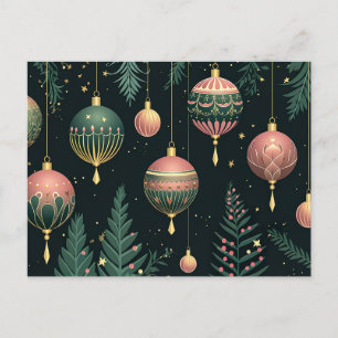 Festive Baubles Christmas Greeting Card